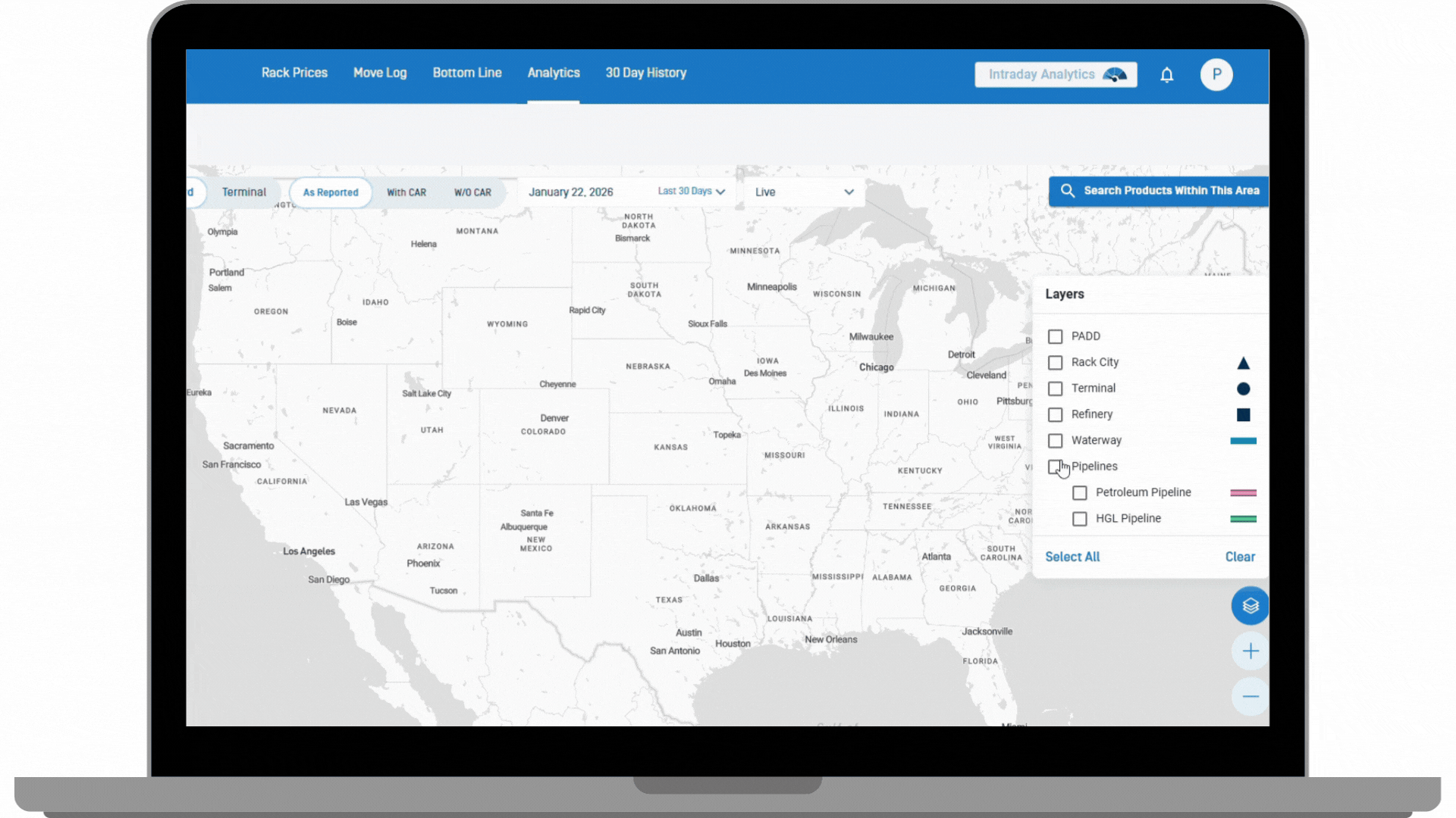 Rack Price Map Teaser