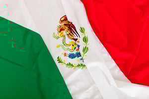 Close up shot of the Mexican flag