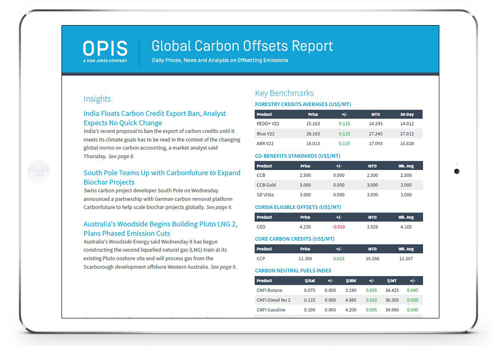 OPIS Global Carbon Offsets Report OPIS Global Carbon Offsets Report