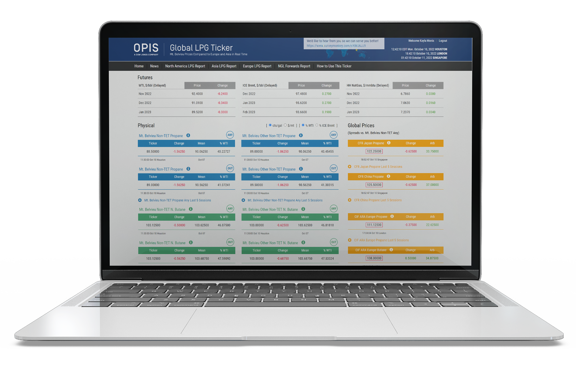 Global LPG Ticker Laptop Mockup